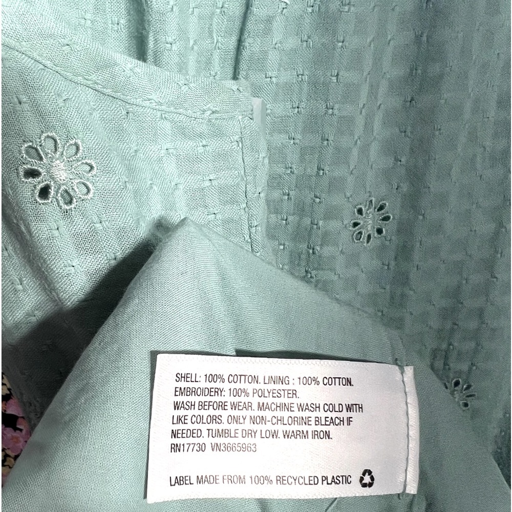 CAT & JACK/SUMMERTIME /Size XXL Girl / S-M Women- TEAL EYELET TIERES DRESS - Picture 9 of 14